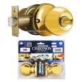 Propation Chronos Privacy Door Lever Lock Set Knob Handle Set; Polished Brass PR1893